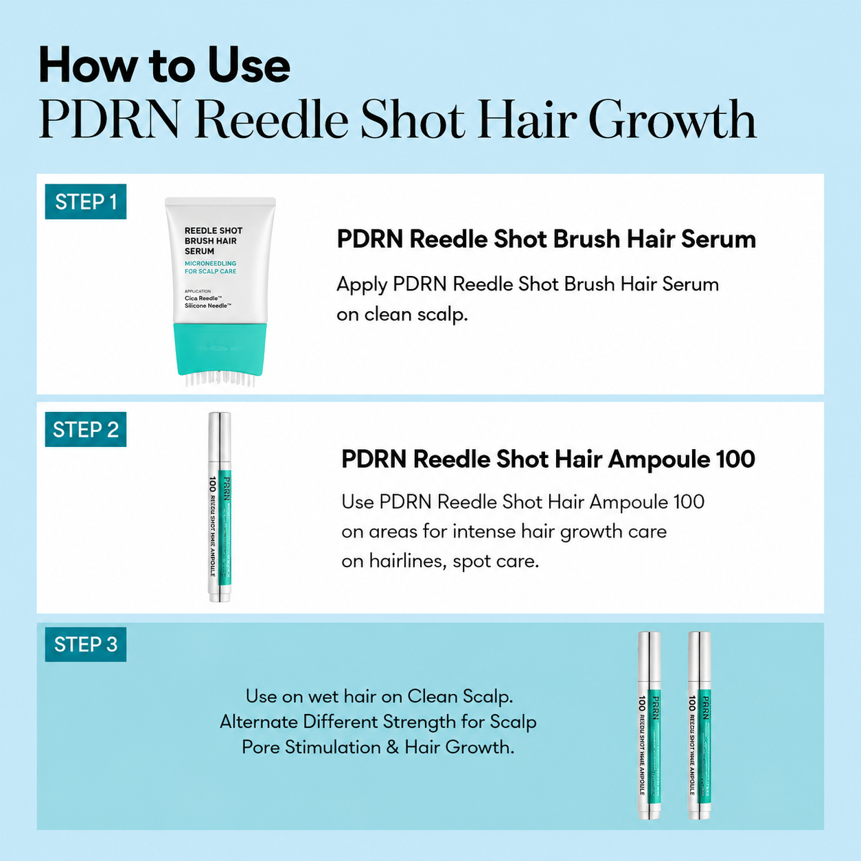PDRN Reedle Shot Brush Hair Serum