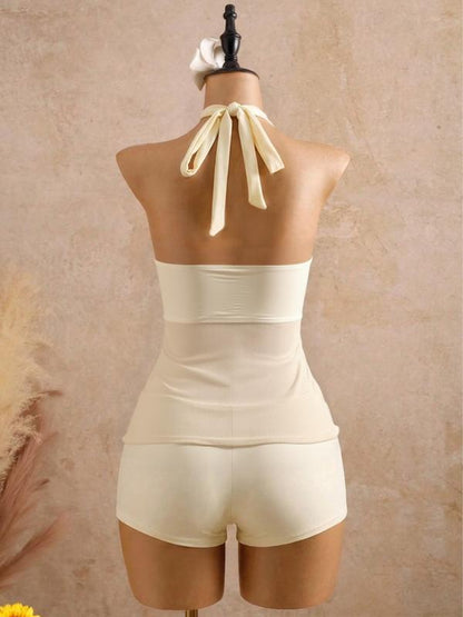 Women's Solid Color Two-Piece Set