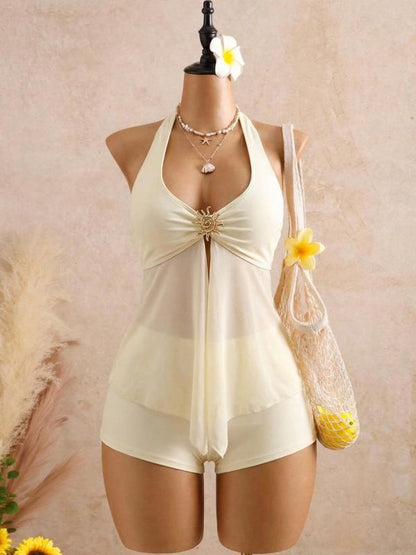 Women's Solid Color Two-Piece Set