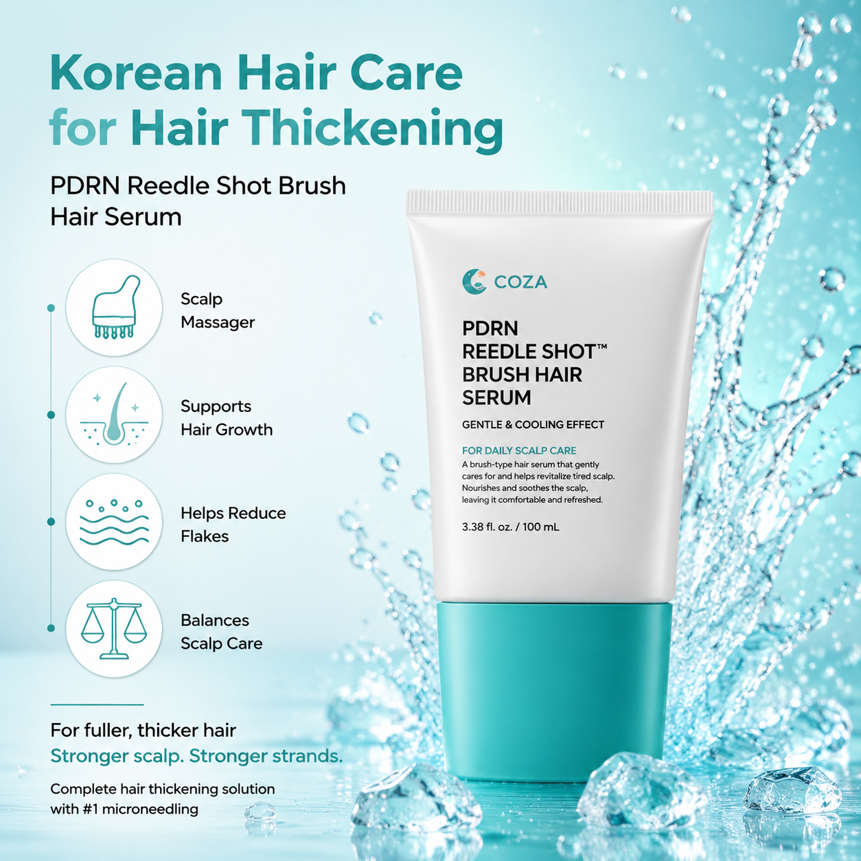 PDRN Reedle Shot Brush Hair Serum
