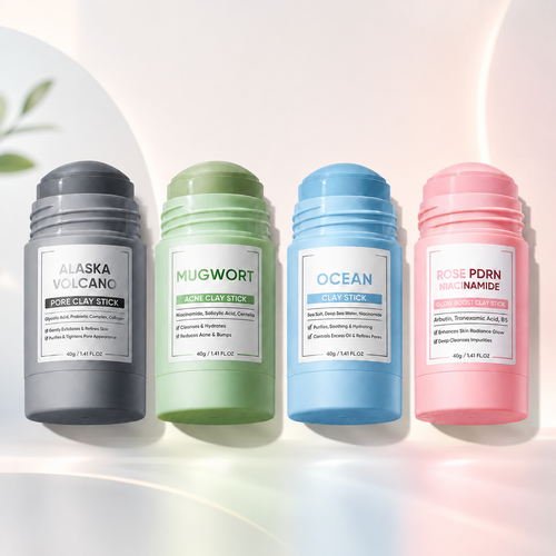 Clay Stick Mask Set – 4 Pack | Deep Cleansing & Pore Purifying