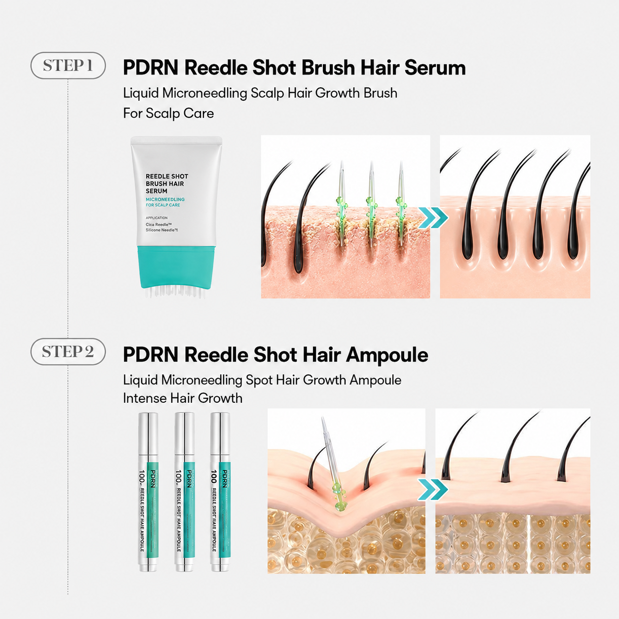PDRN Reedle Shot Brush Hair Serum